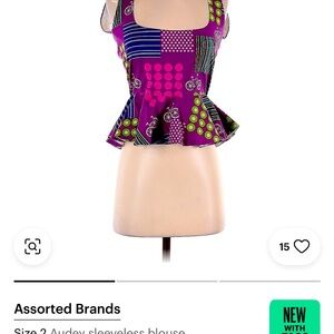 Purple and Green Peplum Top